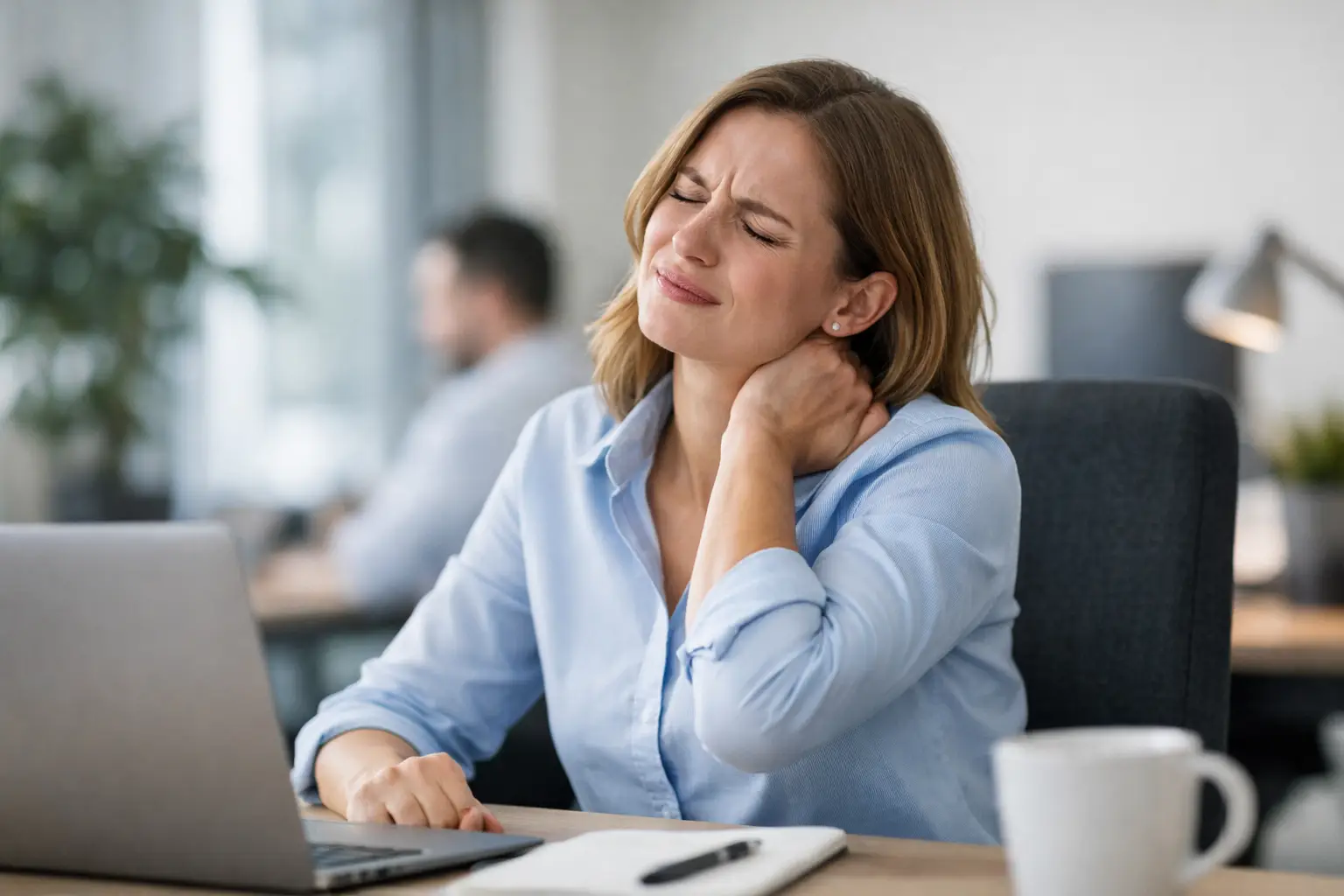 Nackenverspannung im Büro lösen