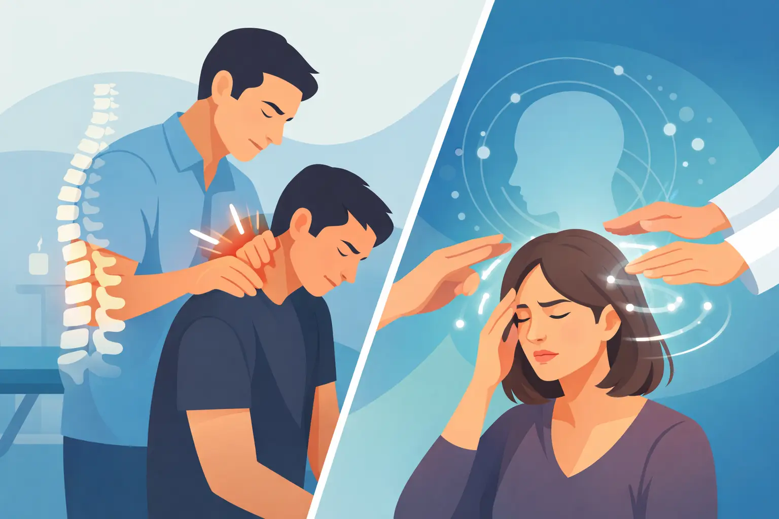 Chiropraktik versus berührungslose Therapie
